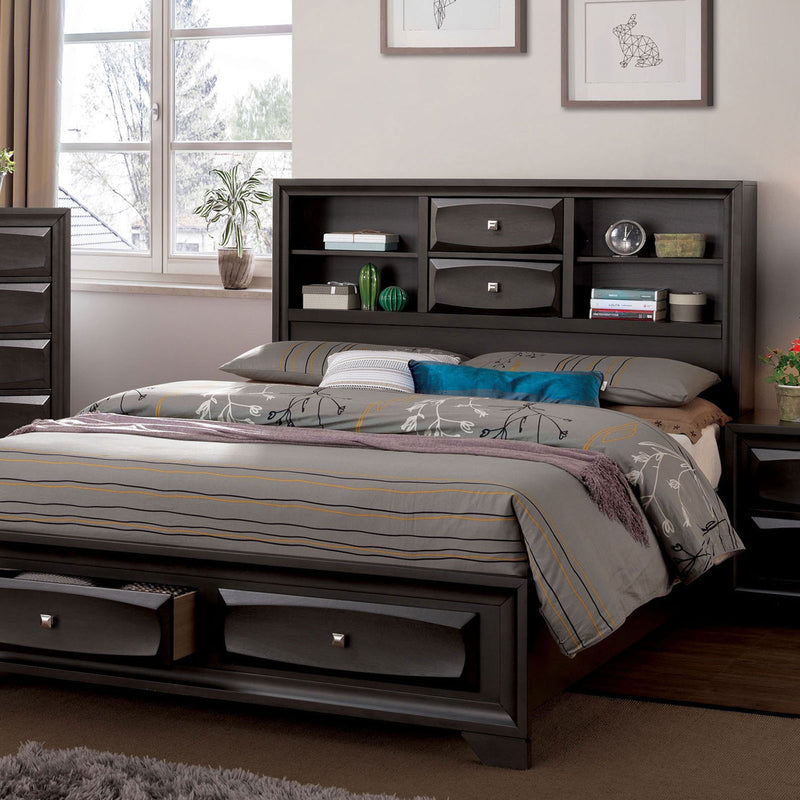 Carlynn Gray E.King Bed - Star USA Furniture Inc