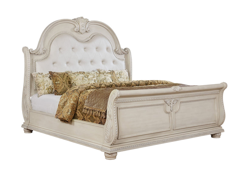 Ammanford Antique Whitewash Queen Bed