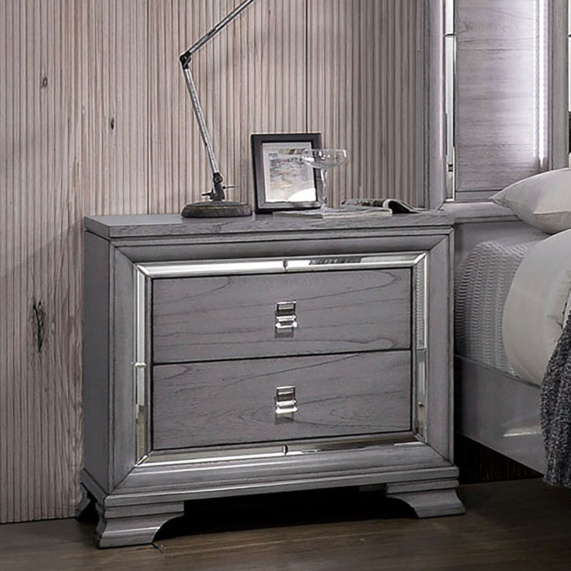 Alanis Light Gray Night Stand - Star USA Furniture Inc