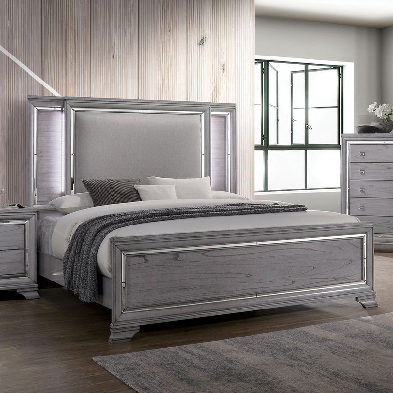 Alanis Light Gray E.King Bed - Star USA Furniture Inc