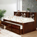 Hervey Cherry Captain Full Bed w/ Trundle + 3 Drawers - Star USA Furniture Inc