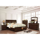 Castor Brown Cherry 5 Pc. Queen Bedroom Set w/ 2NS - Star USA Furniture Inc