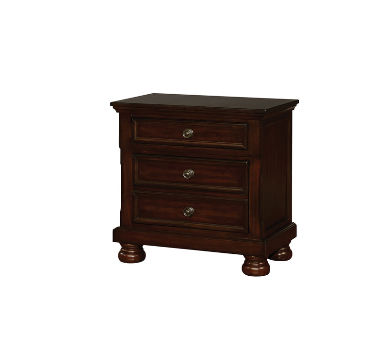 Castor Brown Cherry Night Stand - Star USA Furniture Inc