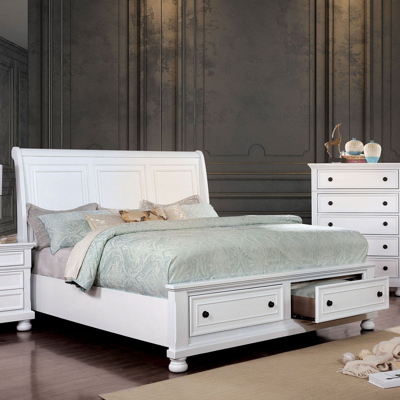 Castor White Queen Bed