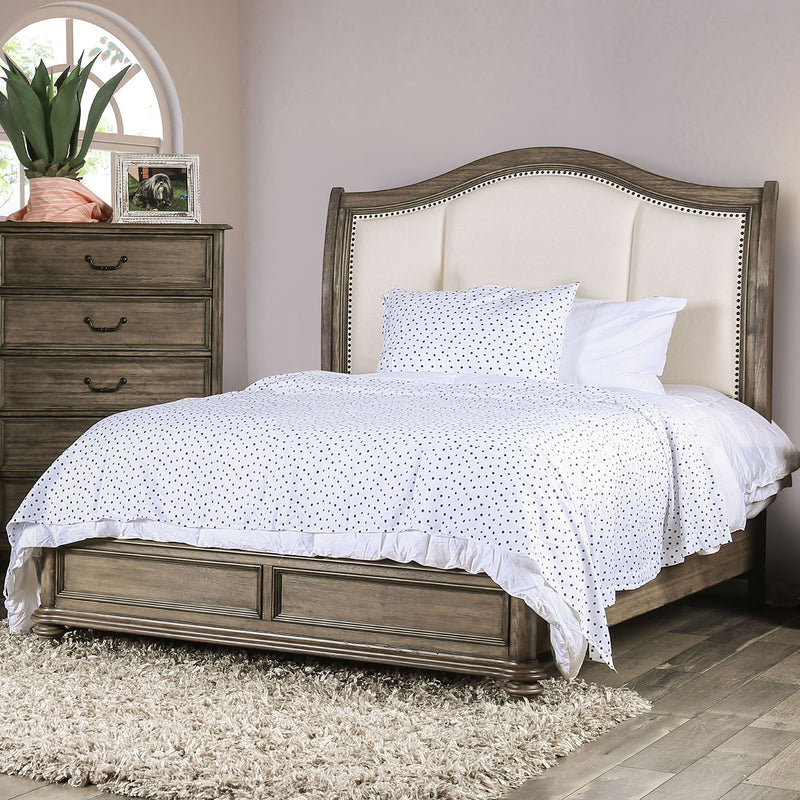 BELGRADE II Rustic Natural Tone/Ivory E.King Bed - Star USA Furniture Inc