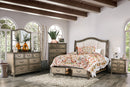BELGRADE I Rustic Natural Tone/Ivory 5 Pc. Queen Bedroom Set w/ Chest - Star USA Furniture Inc