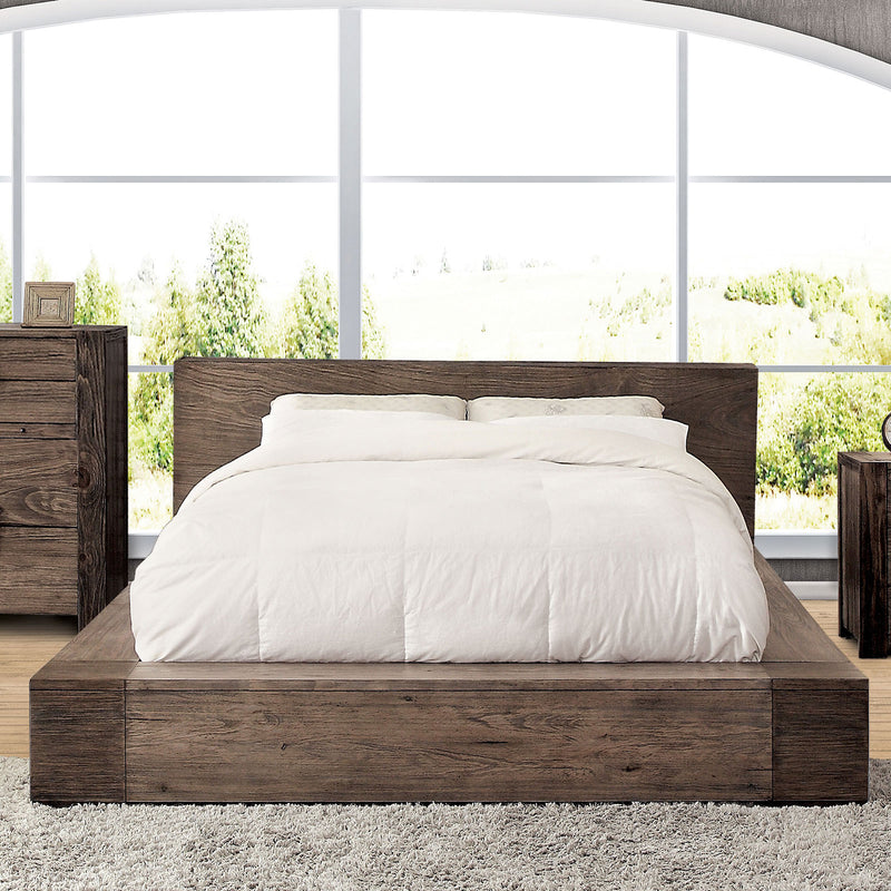 JANEIRO Rustic Natural Tone E.King Bed - Star USA Furniture Inc