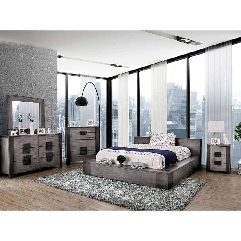 Janeiro Gray 5 Pc. Queen Bedroom Set w/ 2NS