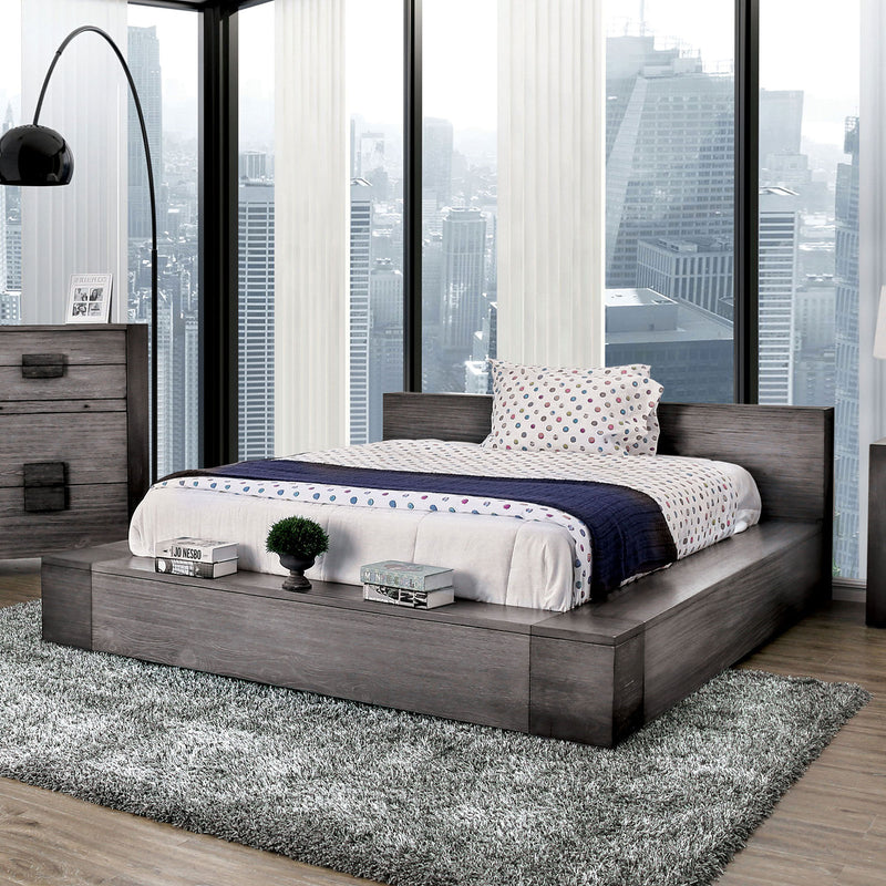 Janeiro Gray E.King Bed - Star USA Furniture Inc