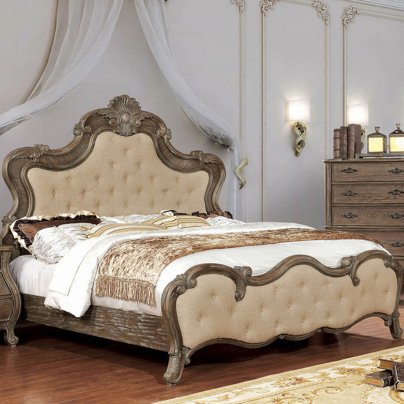 Cursa Beige/Rustic Natural Tone Queen Bed - Star USA Furniture Inc