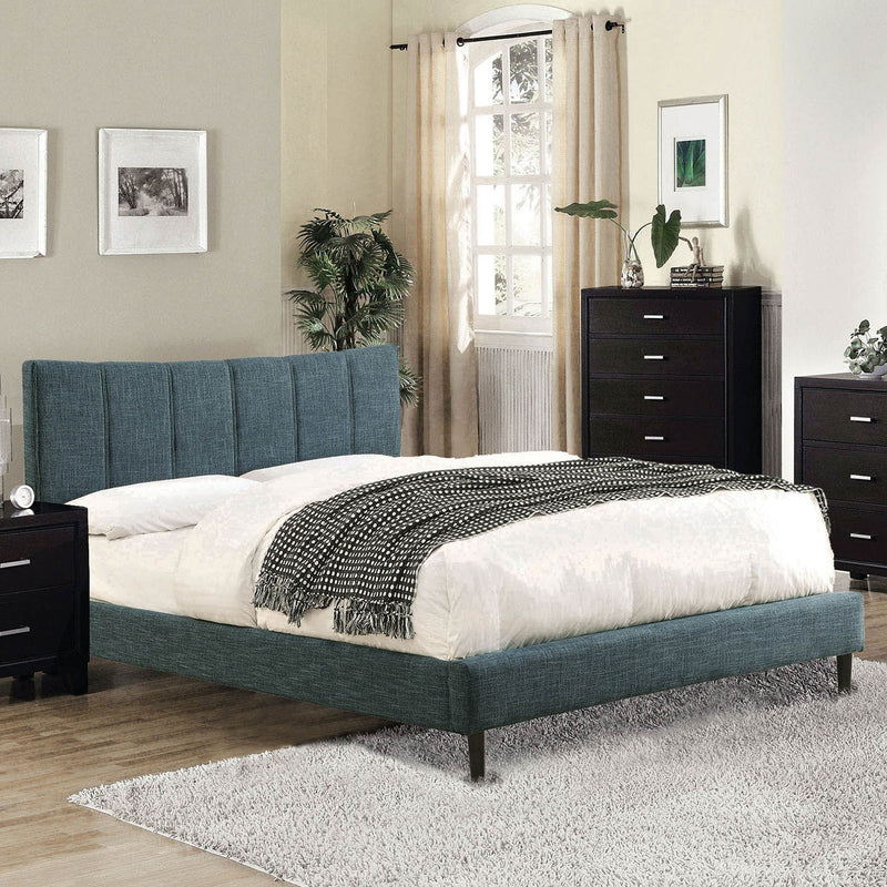 Ennis Dark Blue Queen Bed - Star USA Furniture Inc