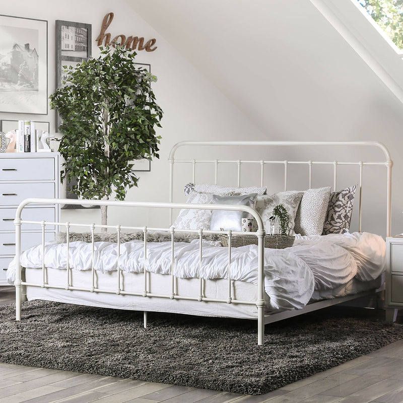 IRIA Vintage White Full Bed - Star USA Furniture Inc