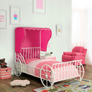 CHARM White/Pink Metal Twin Bed - Star USA Furniture Inc