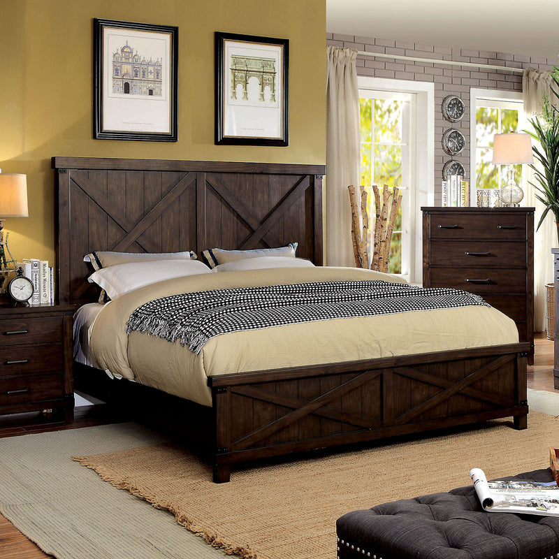 Bianca Dark Walnut E.King Bed - Star USA Furniture Inc