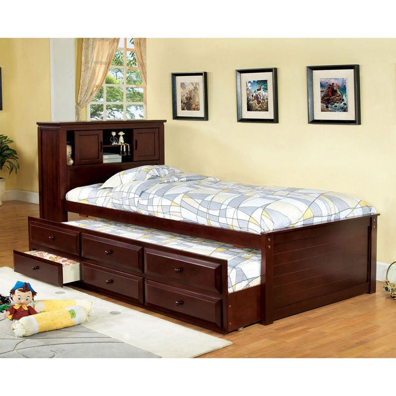 South Land Cherry Captain Twin Bed w/ Trundle + 3 Drawers