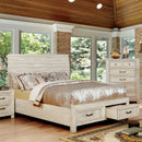 Deann Antique White Cal.King Bed - Star USA Furniture Inc