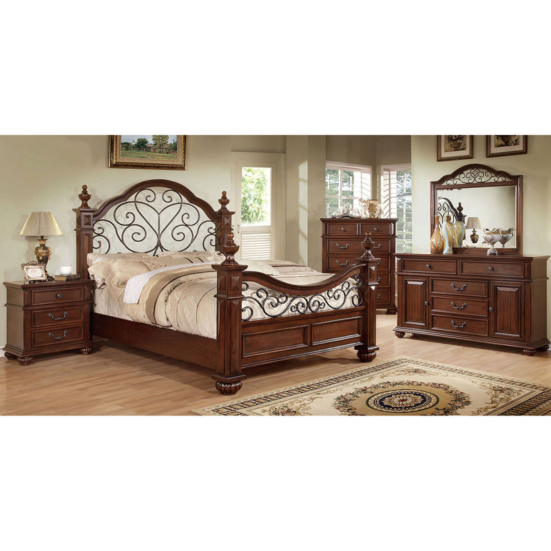 Landaluce Antique Dark Oak Queen Bed - Star USA Furniture Inc