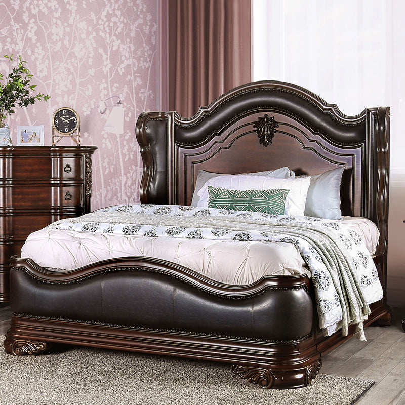 Arcturus Brown Cherry Queen Bed