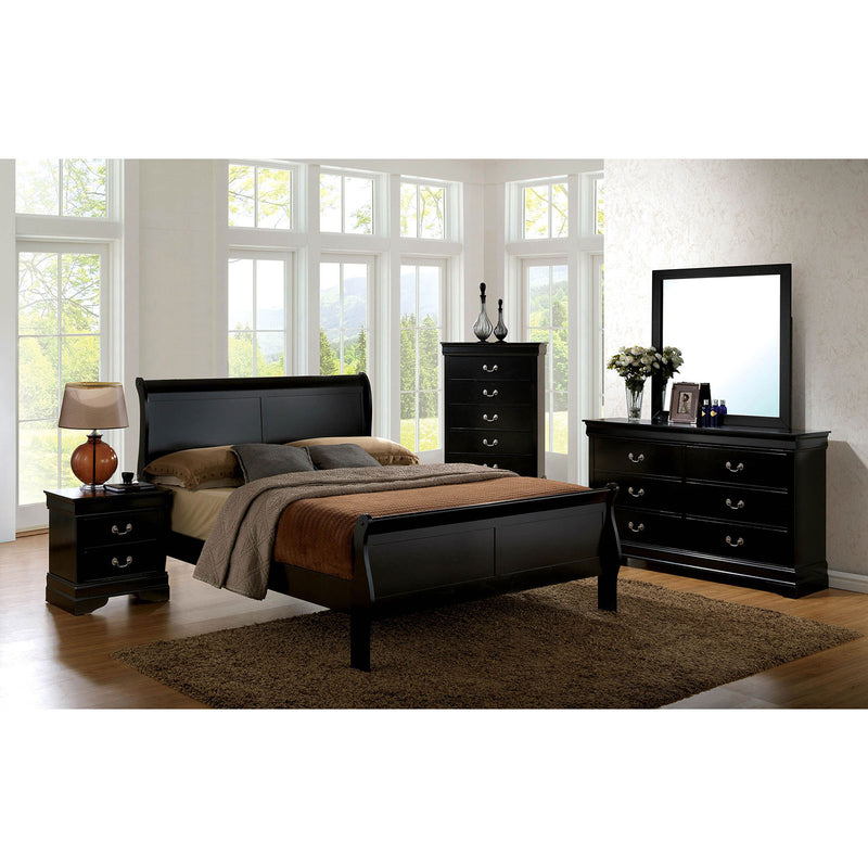 LOUIS PHILIPPE III Black 4 Pc. Queen Bedroom Set - Star USA Furniture Inc