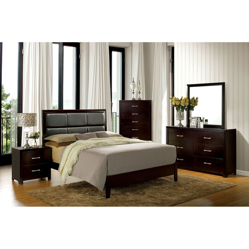 JANINE Espresso Cal.King Bed - Star USA Furniture Inc