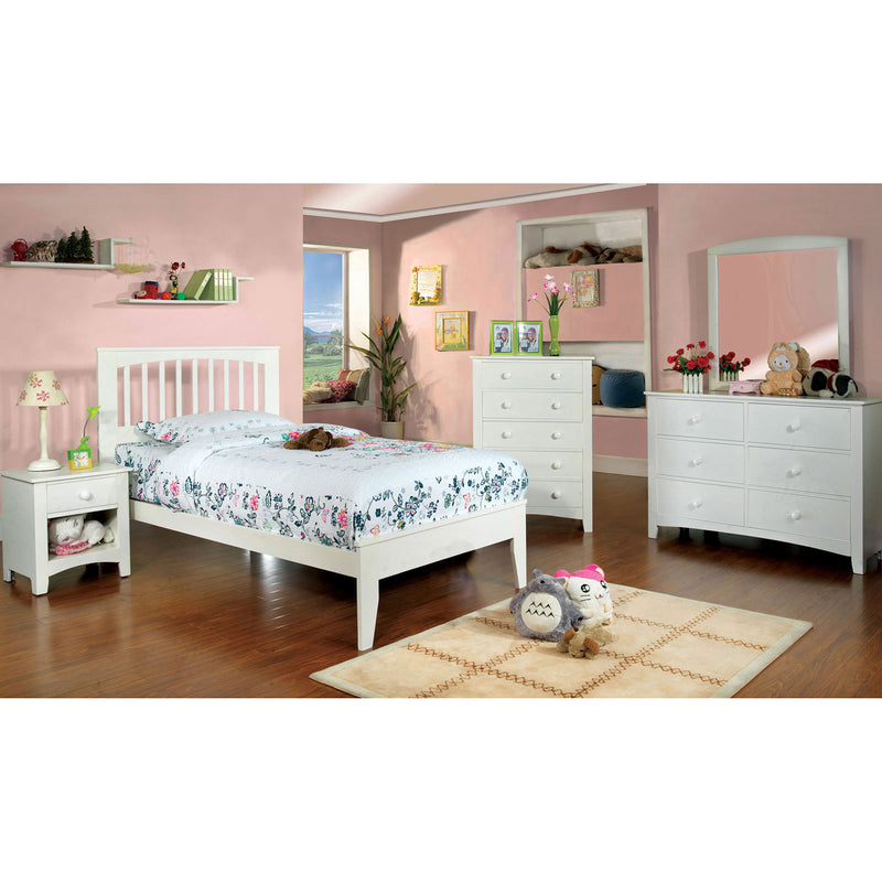 Pine Brook White 4 Pc. Twin Bedroom Set - Star USA Furniture Inc