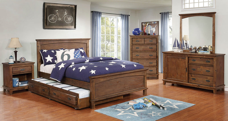 Colin Dark Oak 4 Pc. Full Bedroom Set - Star USA Furniture Inc