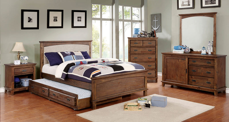 Colin Dark Oak 4 Pc. Twin Bedroom Set - Star USA Furniture Inc