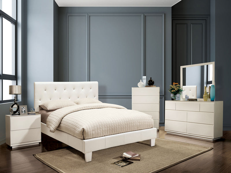 Velen White 4 Pc. Queen Bedroom Set - Star USA Furniture Inc