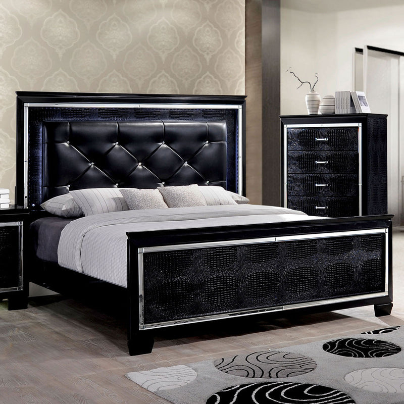 BELLANOVA Black Cal.King Bed - Star USA Furniture Inc