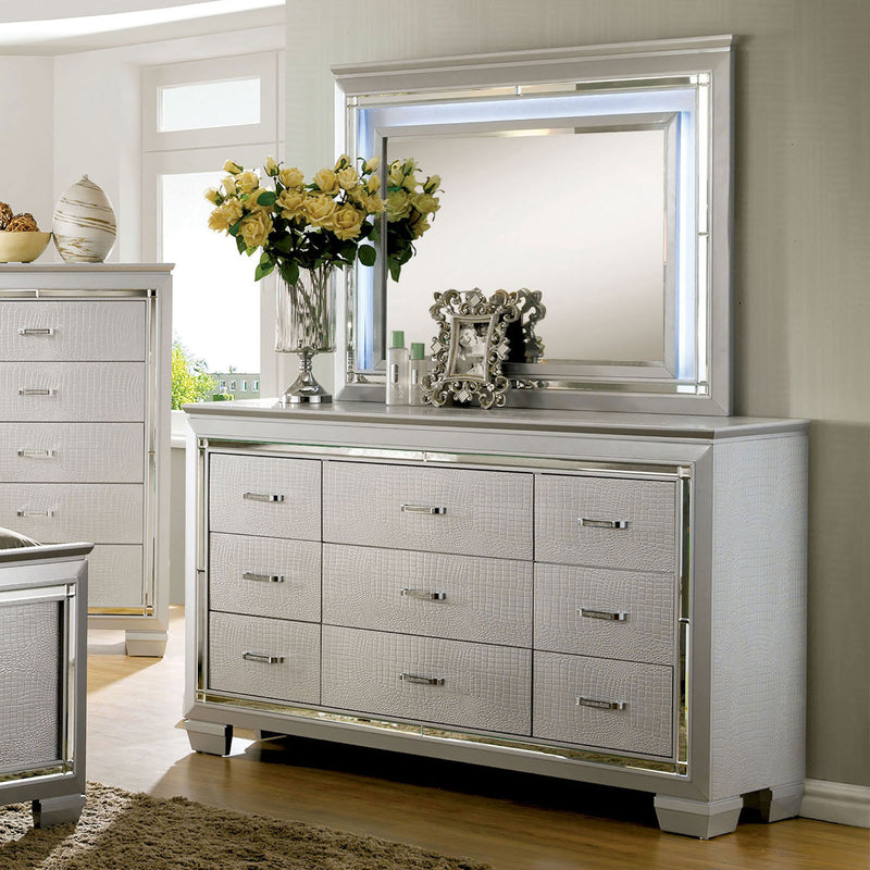 lonnix silver dresser and mirror Lonnix Dresser