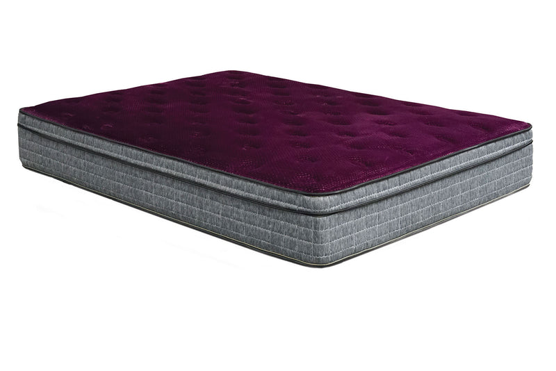 Purple/Grey 13" Euro Pillow Top Mattress Non-Flip, Full