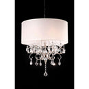 Sophy White/Chrome Ceiling Lamp, Hanging Crystal - Star USA Furniture Inc
