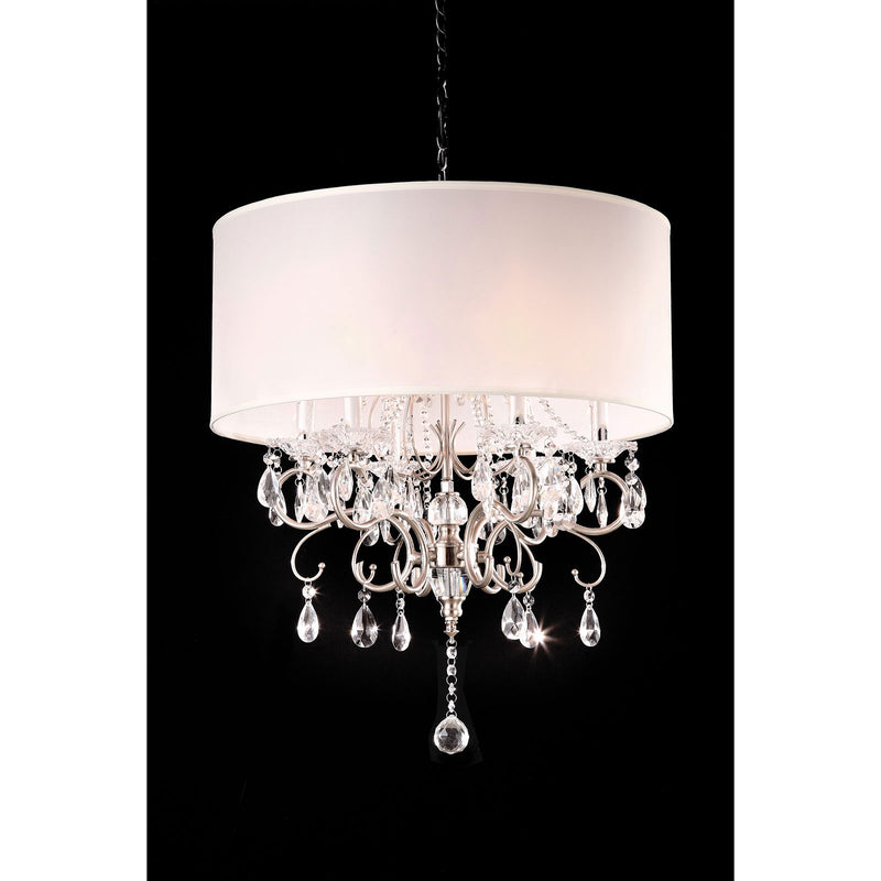 Sophy White/Chrome Ceiling Lamp, Hanging Crystal