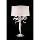 Sophy White/Chrome Table Lamp, Hanging Crystal - Star USA Furniture Inc