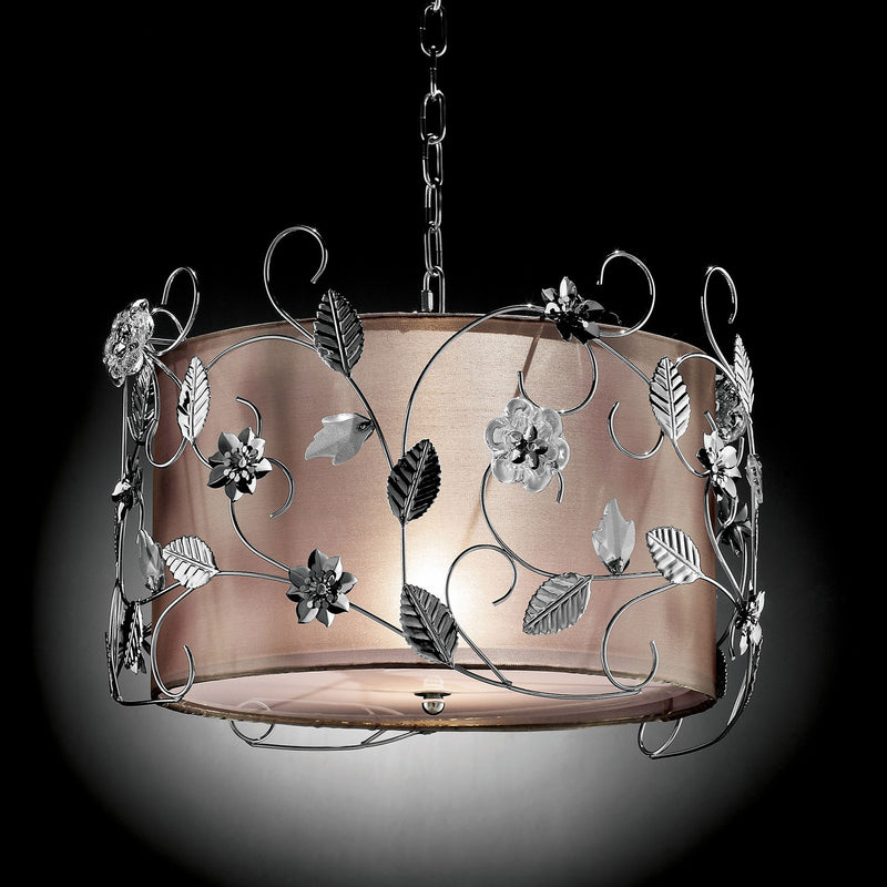 Elva Silver/Chrome Ceiling Lamp, Double Shade