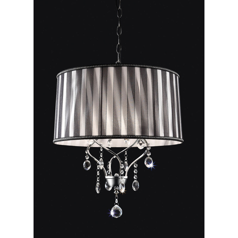 Arya Black/Chrome Ceiling Lamp, Hanging Crystal