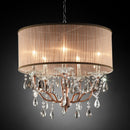 Cecelia Chrome Ceiling Lamp, Hanging Crystal - Star USA Furniture Inc