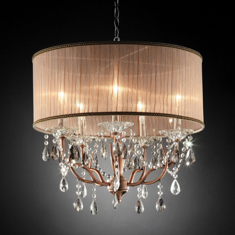 Cecelia Chrome Ceiling Lamp, Hanging Crystal