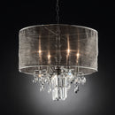 Gina Black/Silver Ceiling Lamp, Hanging Crystal - Star USA Furniture Inc