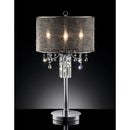 Gina Black/Silver Table Lamp, Hanging Crystal - Star USA Furniture Inc