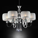 Chloe White/Chrome Ceiling Lamp, Hanging Crystal - Star USA Furniture Inc