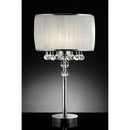 Chloe White/Chrome Table Lamp, Hanging Crystal - Star USA Furniture Inc
