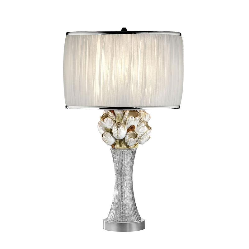 Simone White/Silver Table Lamp - Star USA Furniture Inc