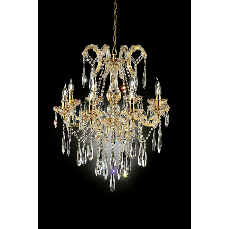 Christiana Gold 35"H Ceiling Lamp Gold, Hanging Crystal