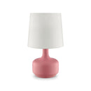 Farah Pink 17"H Matte Pink Table Lamp - Star USA Furniture Inc