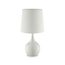 Edie White 23.5"H Glossy White Table Lamp - Star USA Furniture Inc