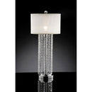 Claris White/Chrome Table Lamp, Hanging Crystal - Star USA Furniture Inc
