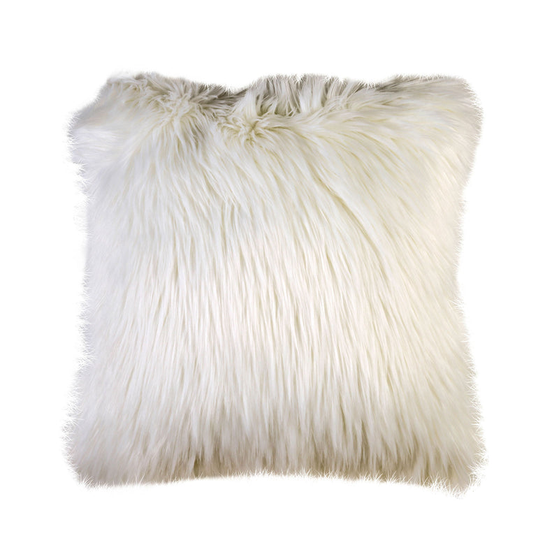 Lyla White 20" X 20" Pillow, Fur White (2/CTN)