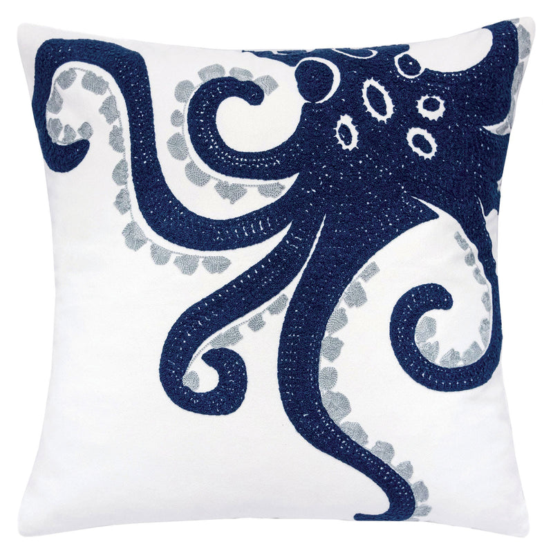 Maura White 20" X 20" Pillow, Octopus