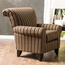 ARKLOW Brown/Pattern Chair, Stripes Pattern - Star USA Furniture Inc